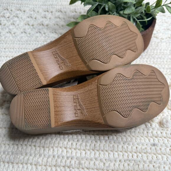 DANSKO Women's 39 US 8 Sonnet Sandal Metallic Gold Tan Animal Print Clog Shoe - Picture 10 of 13